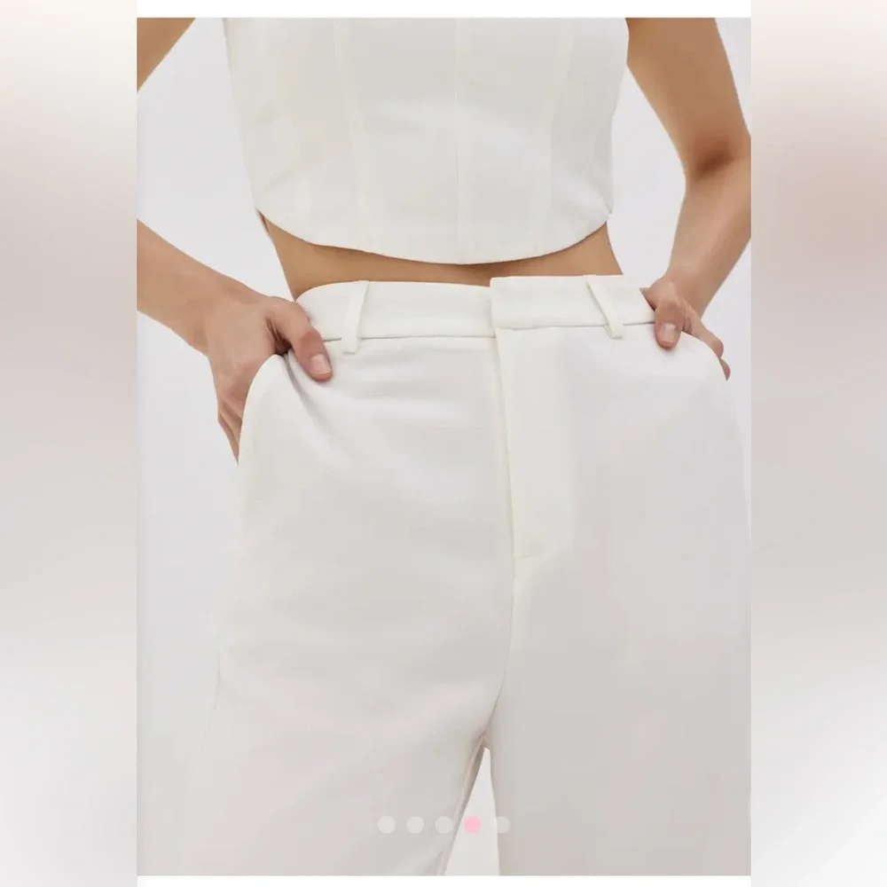 Love Bonito Pvara Regular Flare Pants (2022 Version) white Size S - Picture 4 of 8
